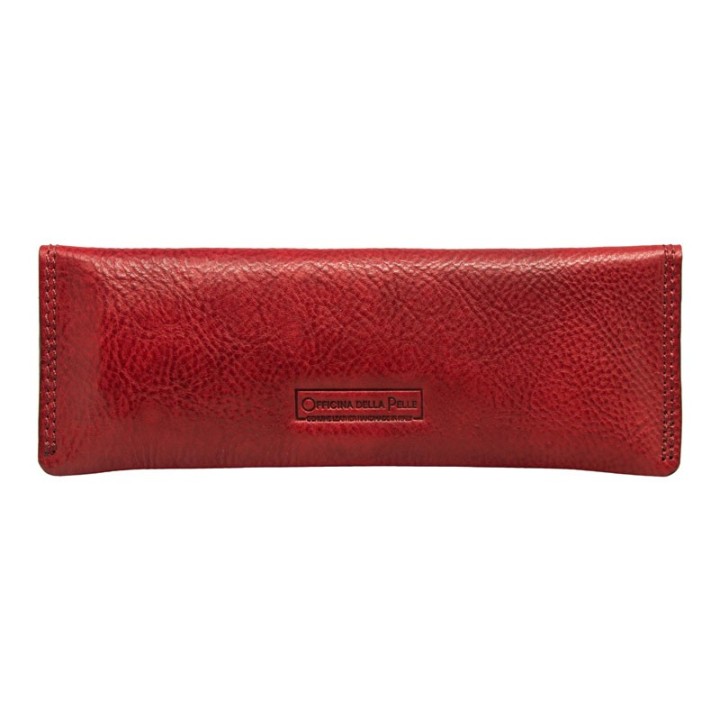 Pencil or Pen Case with Press Stud Red
