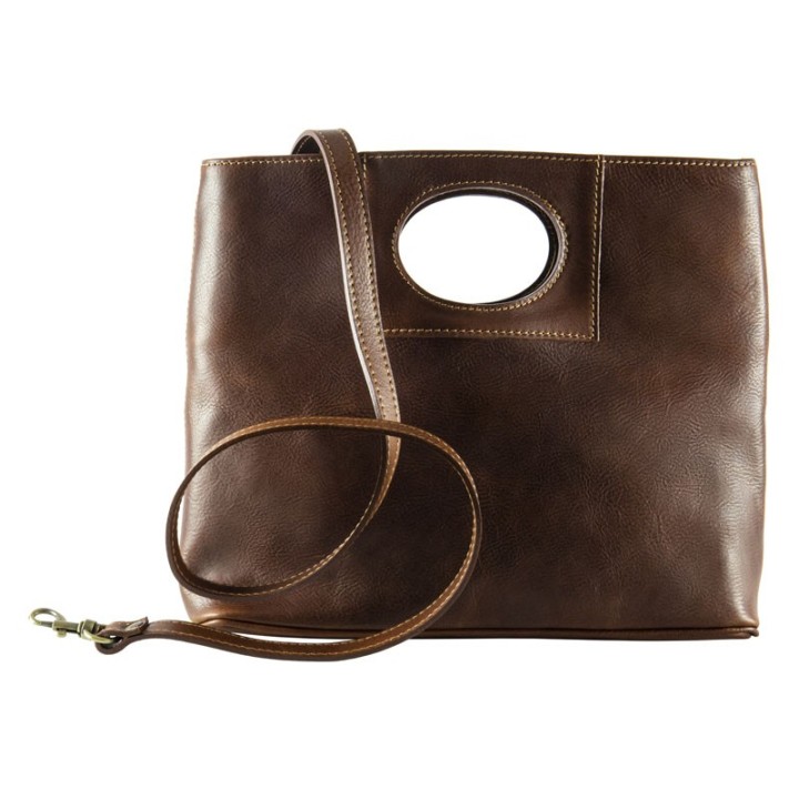 Hand made leather bag Mod "Shopping" buy on Officina della Pelle