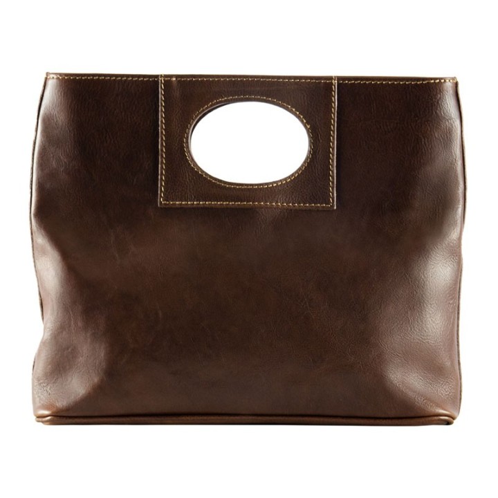 Hand made leather bag Mod "Shopping" buy on Officina della Pelle