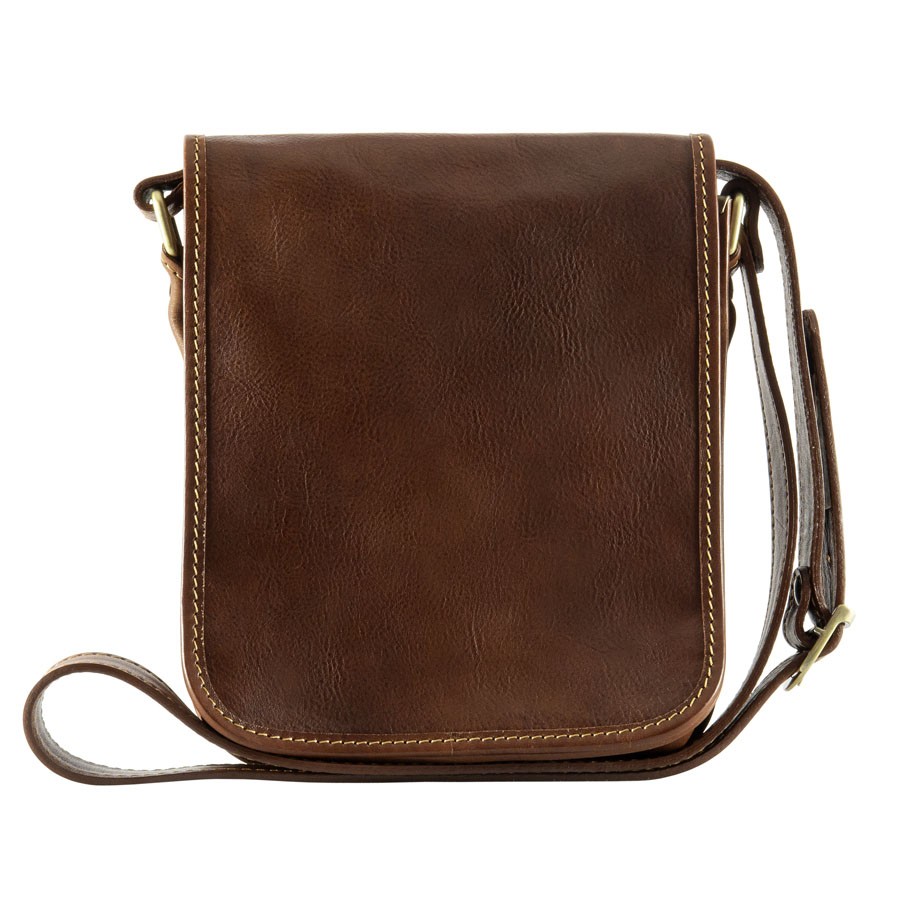 Leather Handbag with shoulder strap mod. TUSCANY buy on Officina della  Pelle Color Dark brown