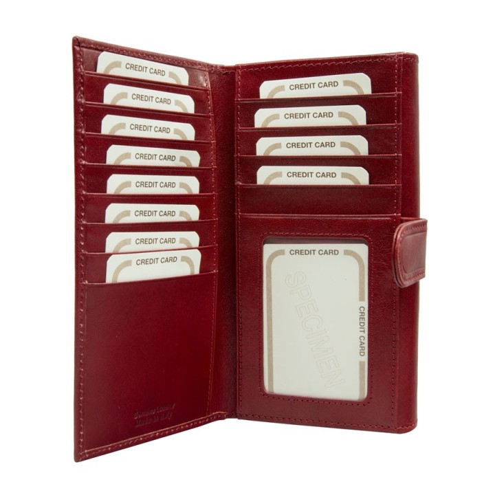 Real Leather Women Wallet 7107 Red