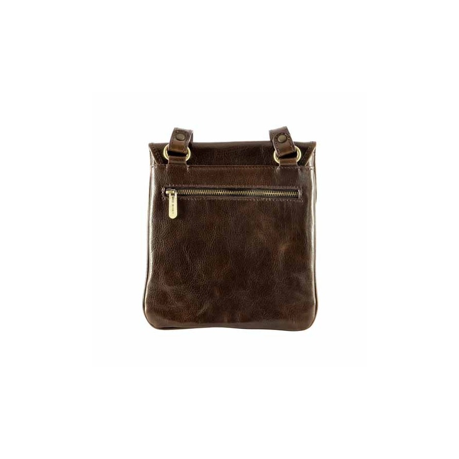 Leather Handbag with shoulder strap mod. TUSCANY buy on Officina della  Pelle Color Dark brown