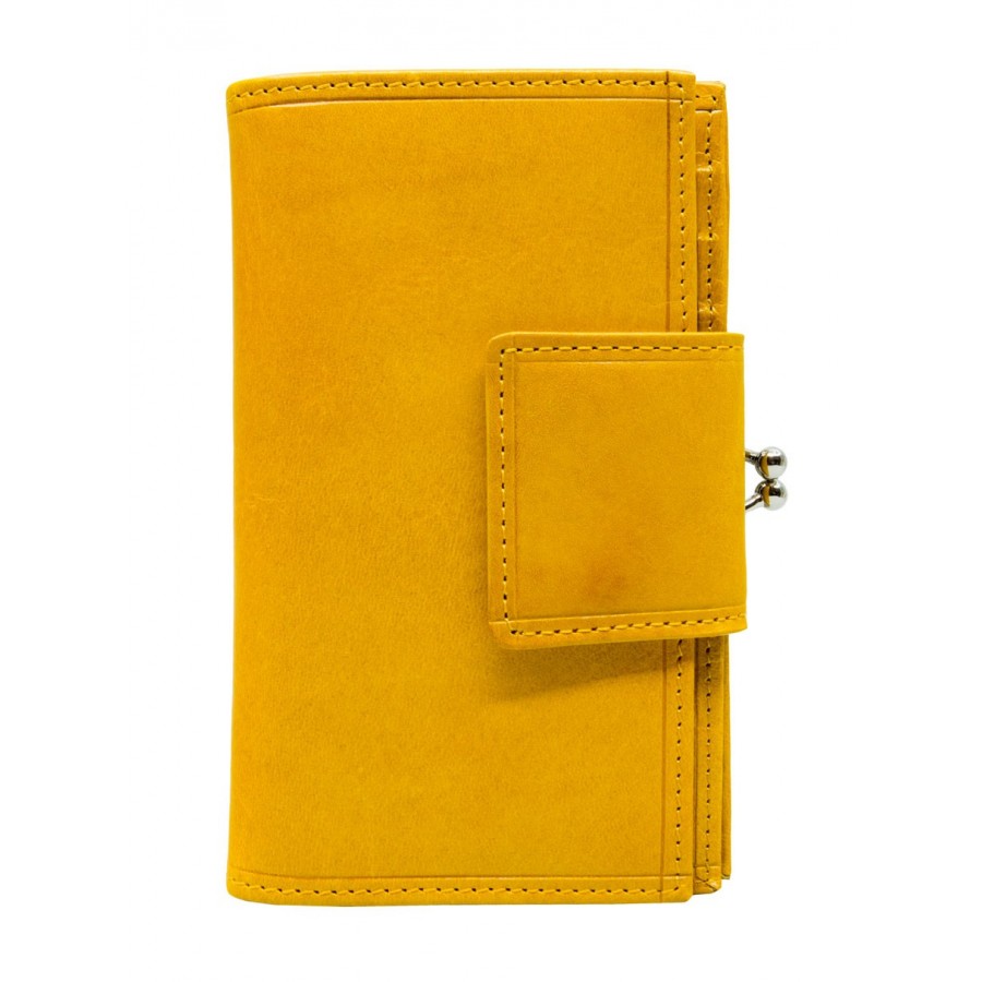 Women Real Leather Wallet 421 Yellow