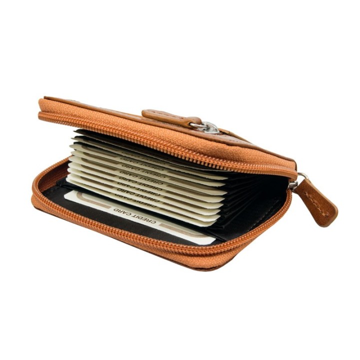 Porta carte di credito con zip su Officina della Pelle