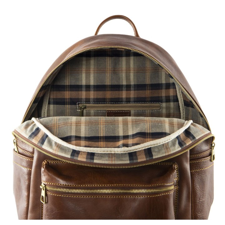 Zaino professionale in pelle marrone