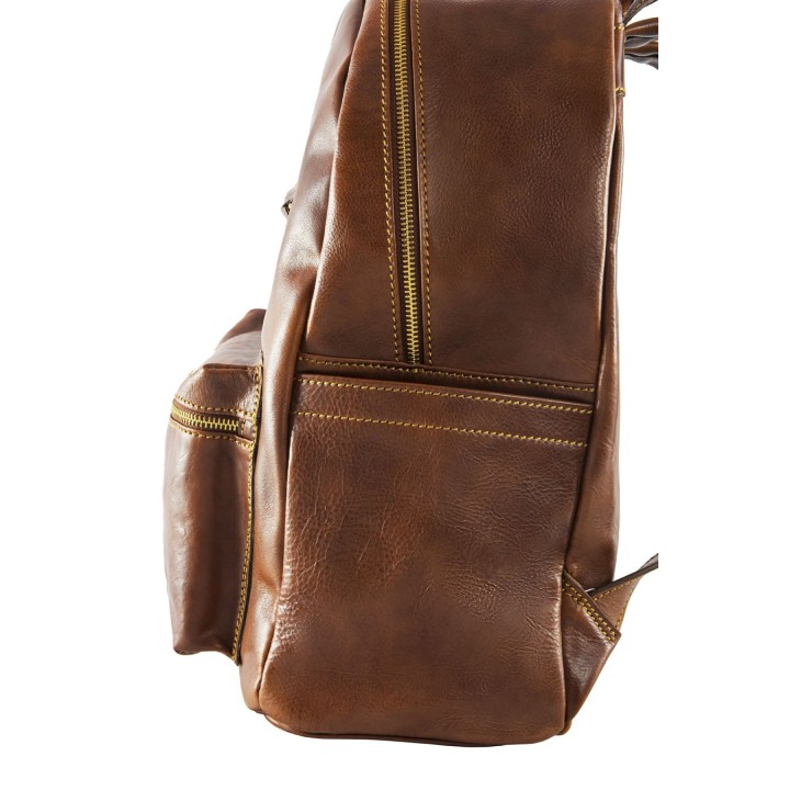 Zaino professionale in pelle marrone