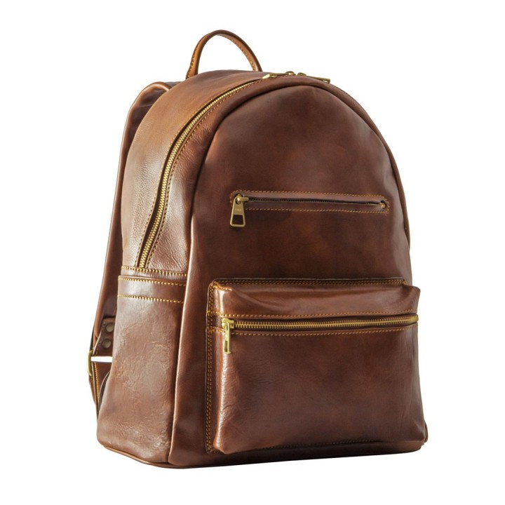 Zaino professionale in pelle marrone