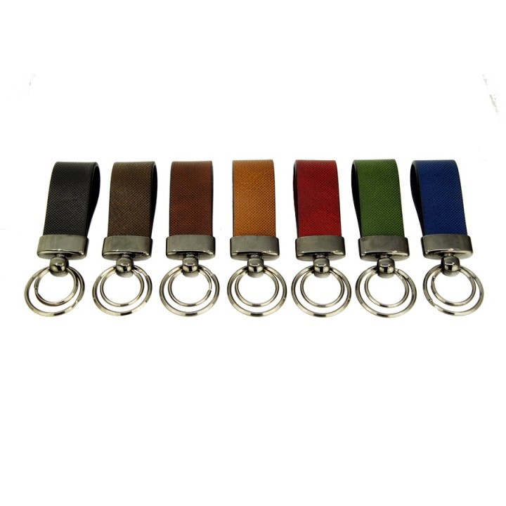 Textured leather keyring