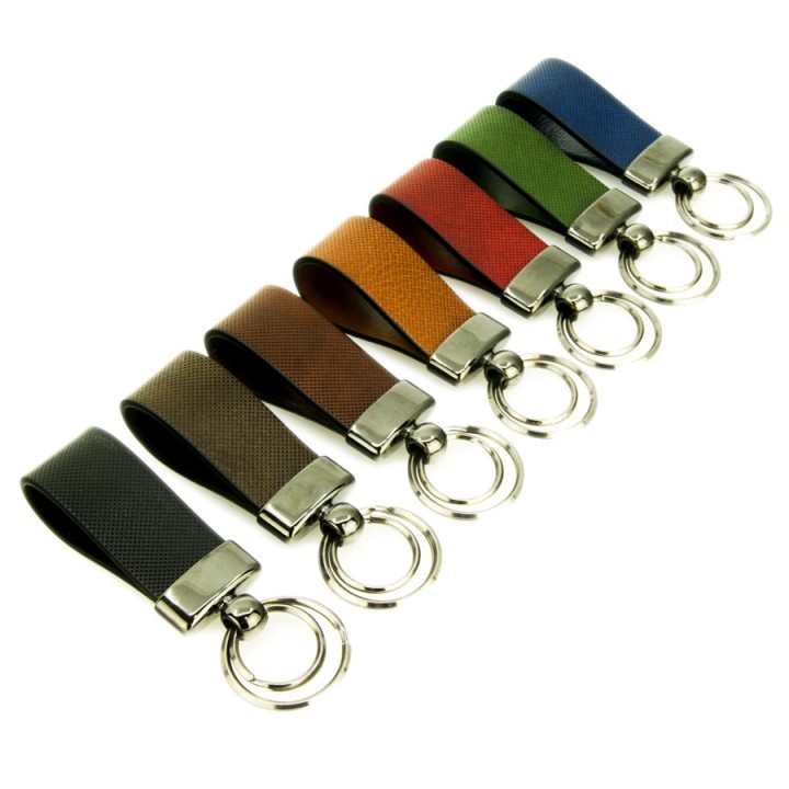 Textured leather keyring