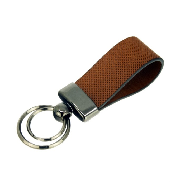 Textured leather keyring