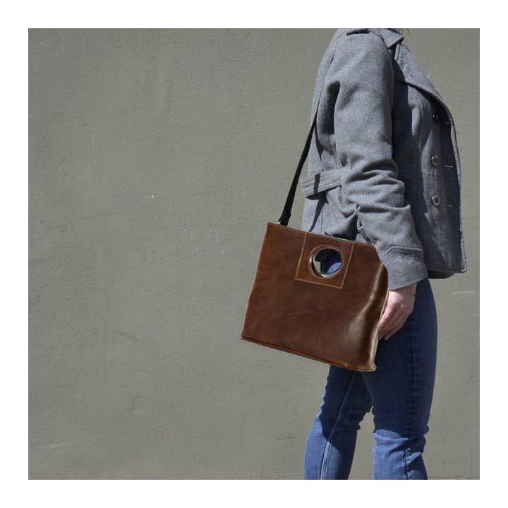 Borsa da donna in pelle Mod." Shopping" su Officina della Pelle
