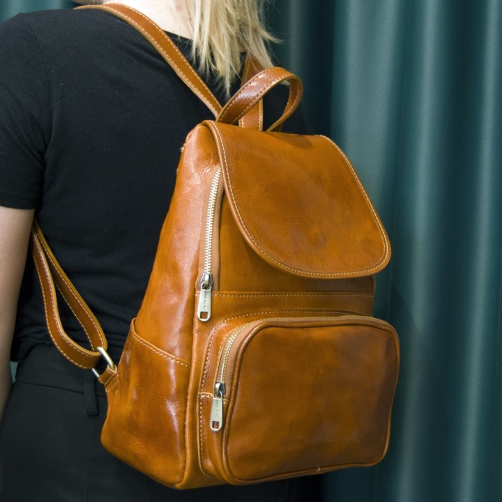 Leather backpak Oxford buy on Officina della Pelle