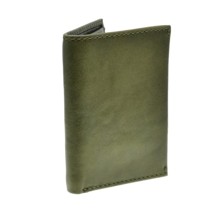 Portafoglio in vera pelle 726 verde