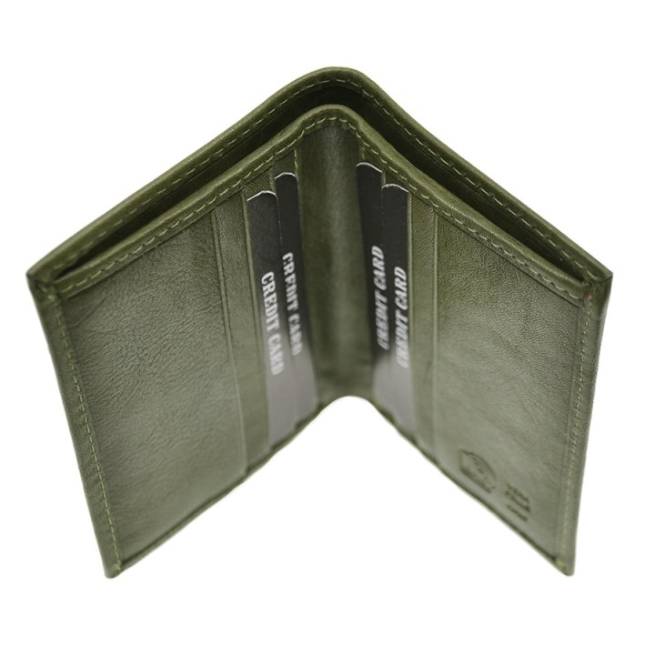 Portafoglio in vera pelle 726 verde