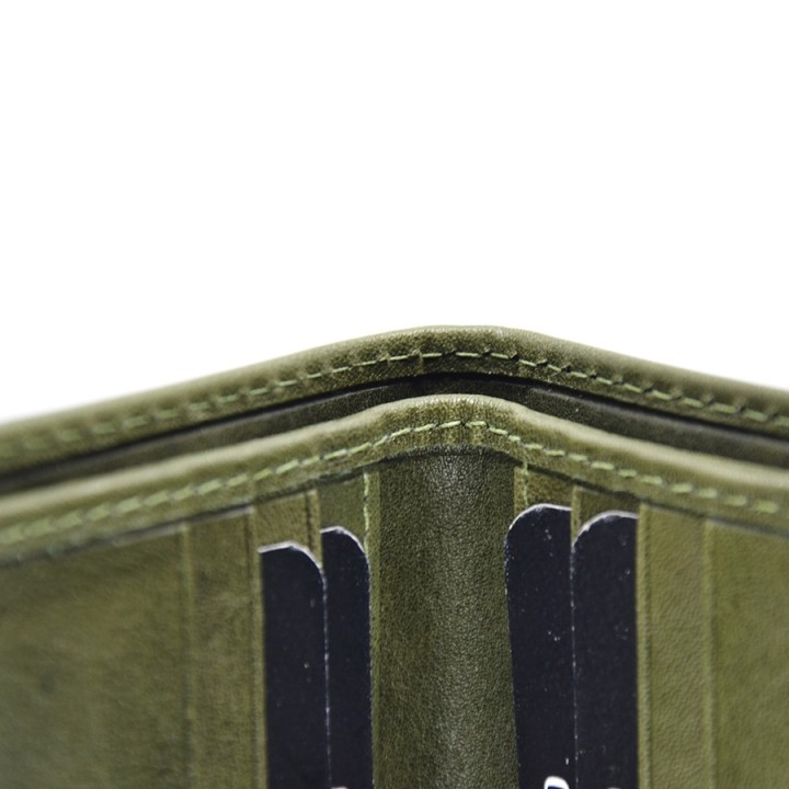 Portafoglio in vera pelle 726 verde