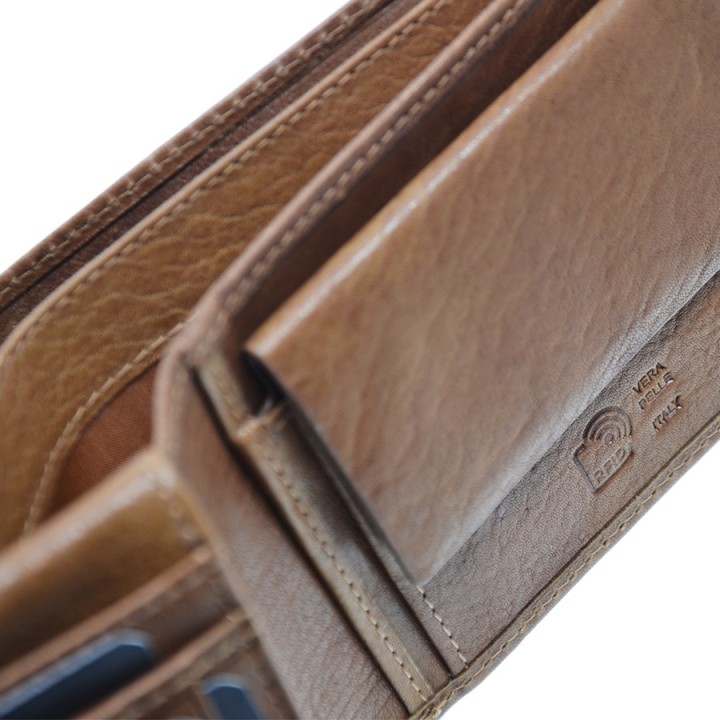 Portafoglio in pelle 756-BT Cognac
