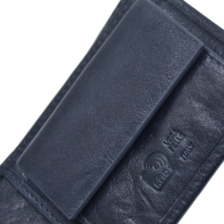 Portafoglio in vera pelle 3308-BT blu