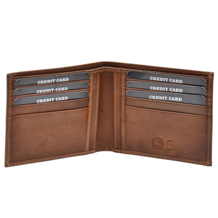 Mens leather wallet 8990-BT cognac