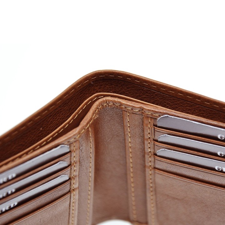Portafoglio in vera pelle 8990-BT cognac