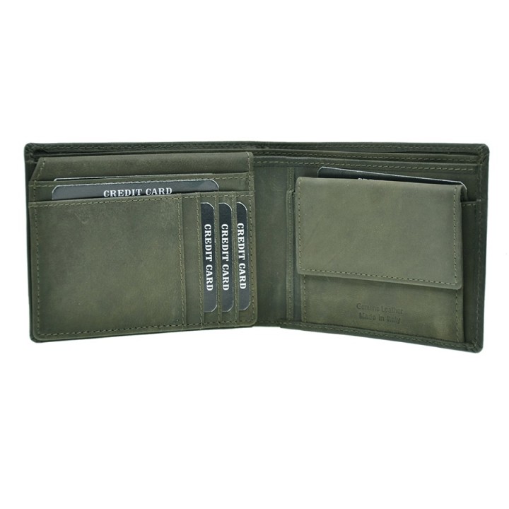 Portafoglio in pelle 756-T verde