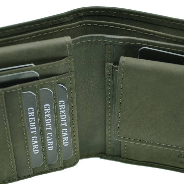 Portafoglio in pelle 756-T verde