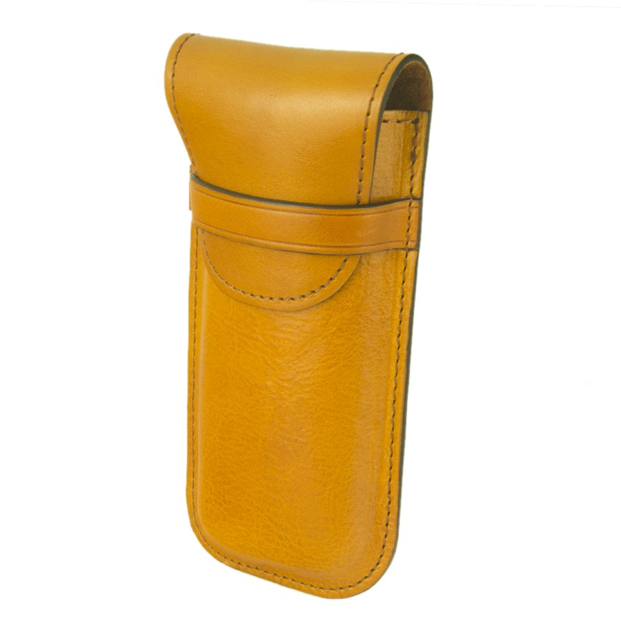 Leather Glasses Case buy on Officina della Pelle Color Yellow