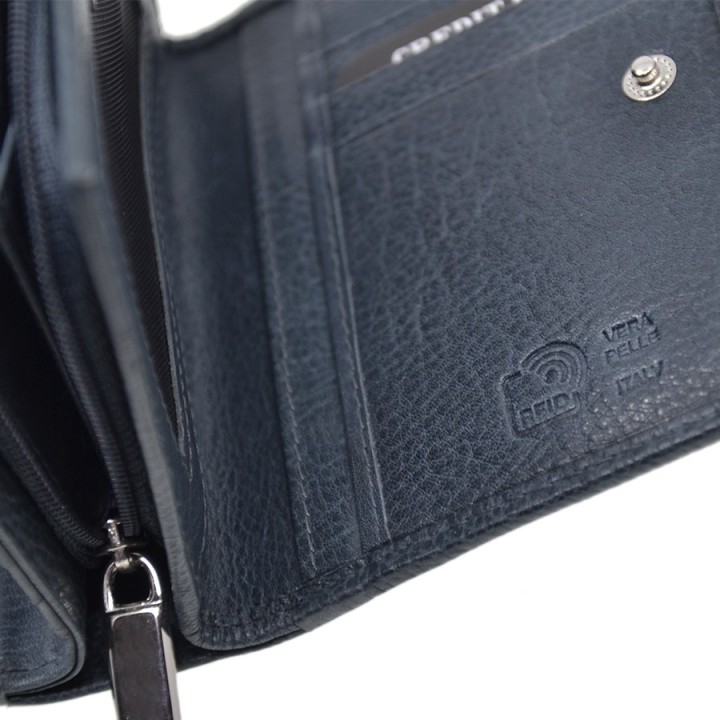 Portafoglio in pelle 078-BT blu