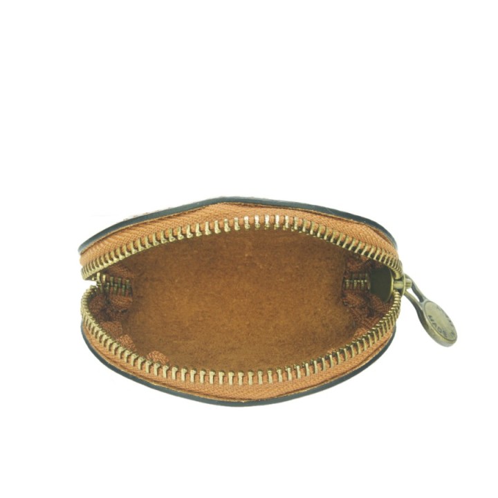 Half-moon leather coin purse light brown