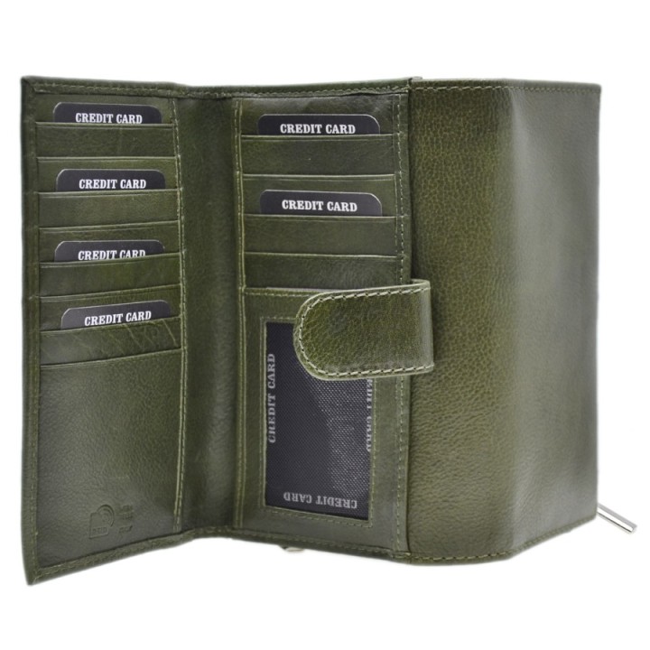 Portafoglio in pelle 7107-BT verde