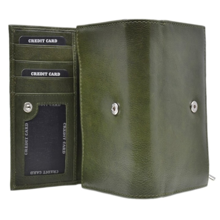 Portafoglio in pelle 7107-BT verde