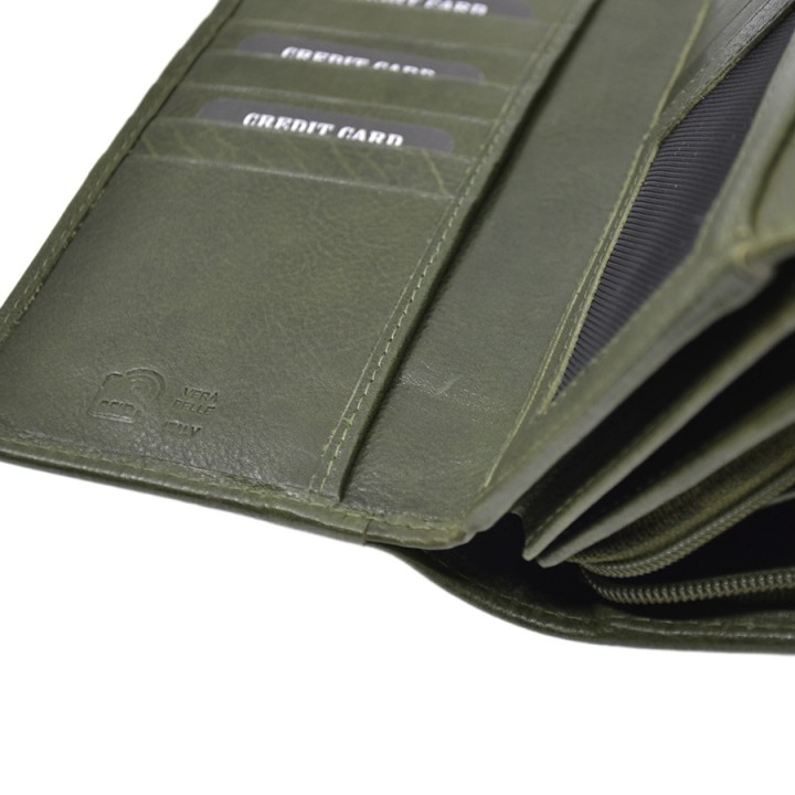 Portafoglio in pelle 7107-BT verde