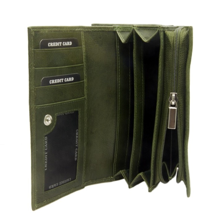 Portafoglio in pelle 7107-BT verde