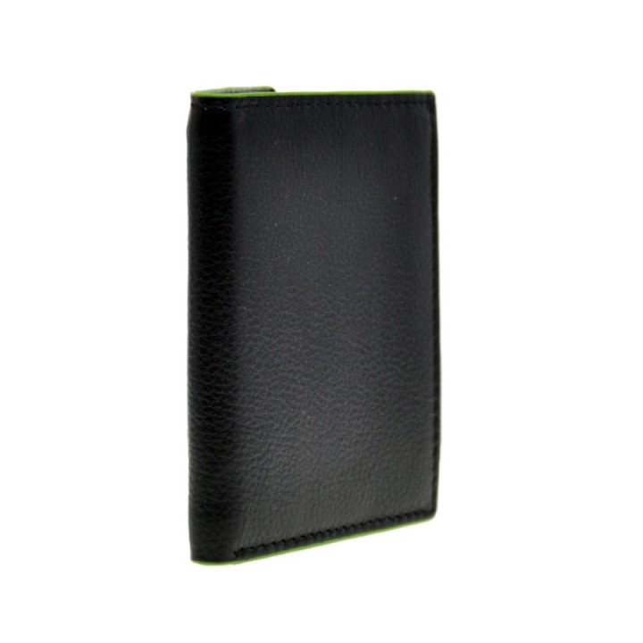 Portafoglio in pelle 7953-N nero/verde
