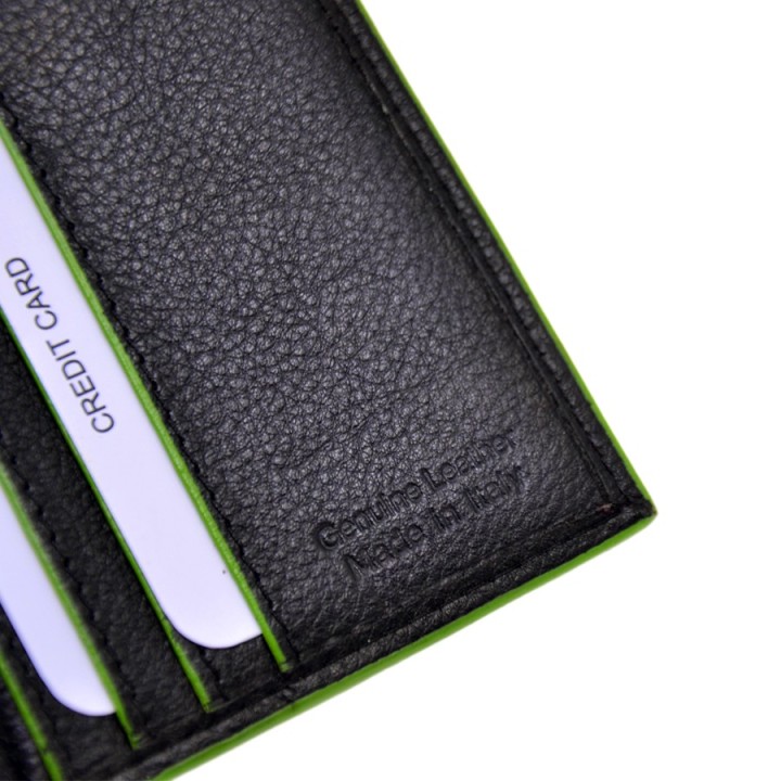 Portafoglio in pelle 7953-N nero/verde