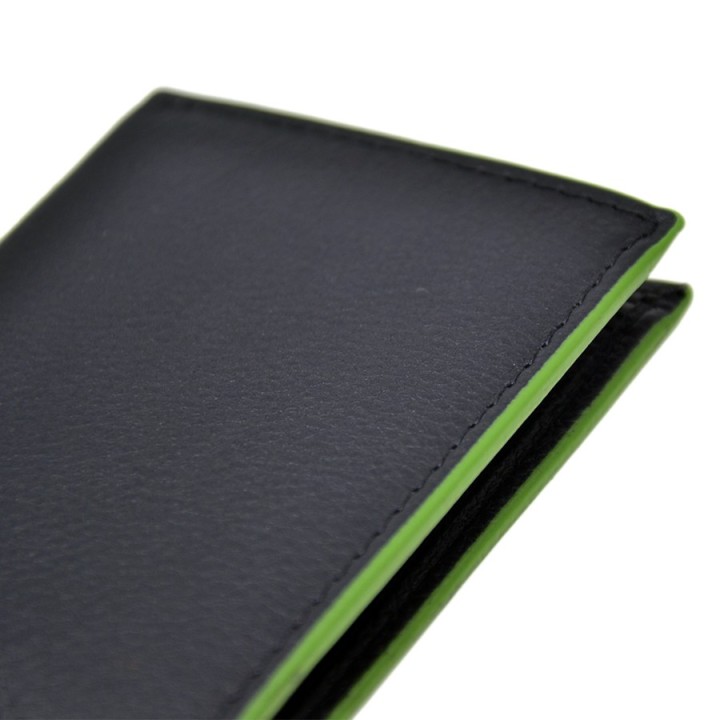 Portafoglio in pelle 7953-N nero/verde
