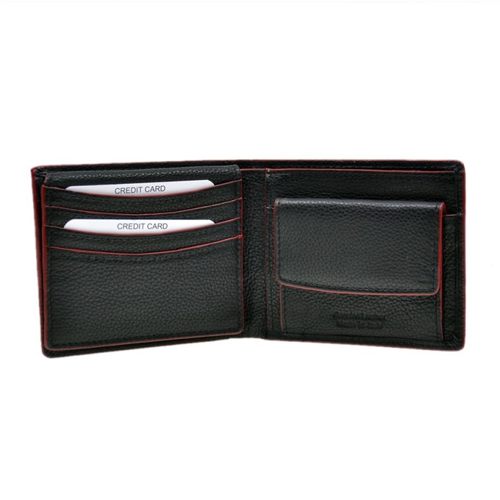 Portafoglio in pelle 8996-N nero/rosso