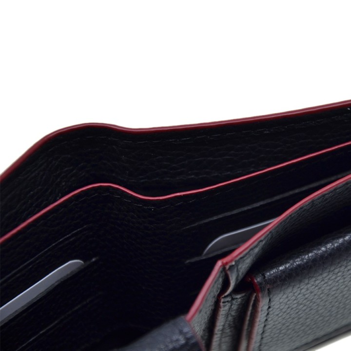 Portafoglio in pelle 8996-N nero/rosso