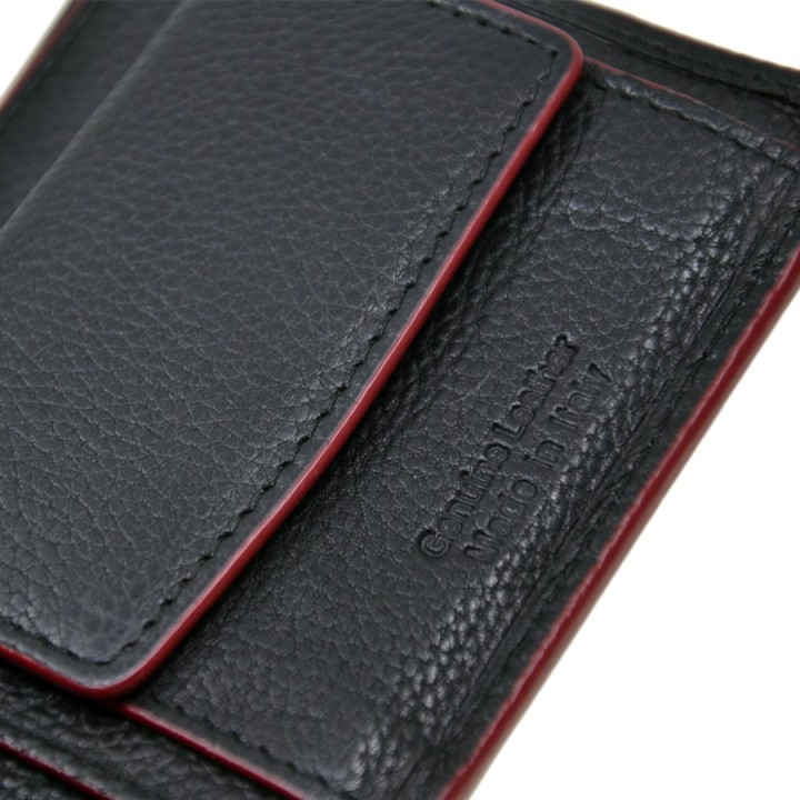 Portafoglio in pelle 8996-N nero/rosso