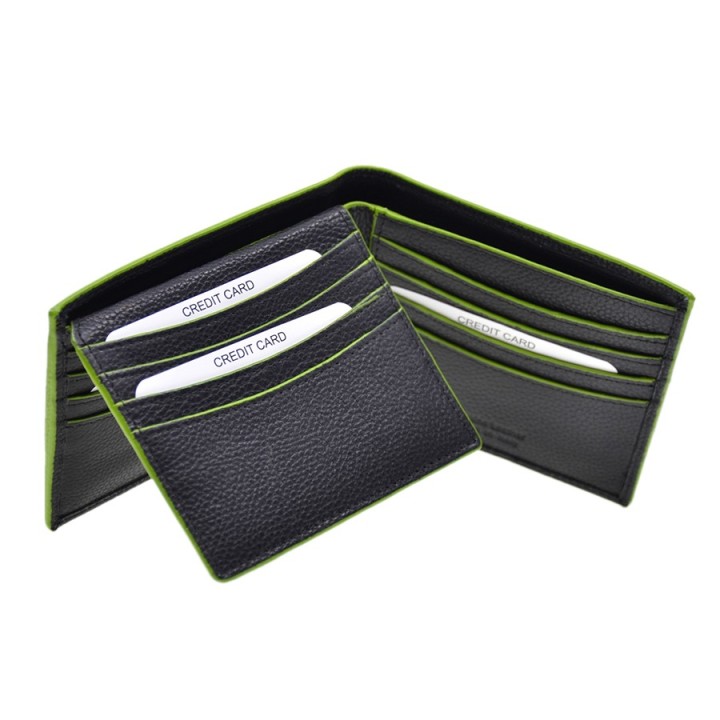 Leather wallet 8997-N black/green