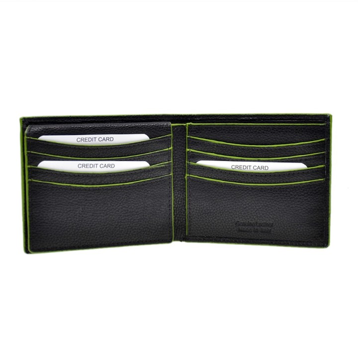 Portafoglio in pelle 8997-N nero/verde
