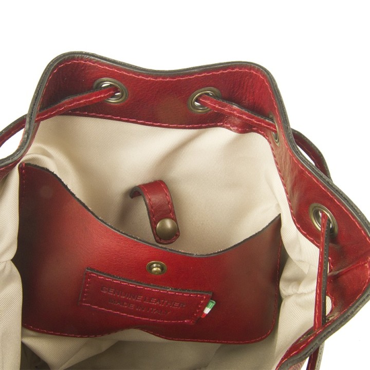 Borsa in pelle Atene small rosso