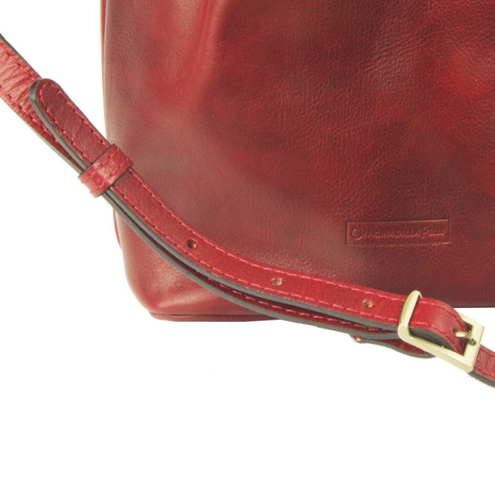 Borsa in pelle Atene small rosso
