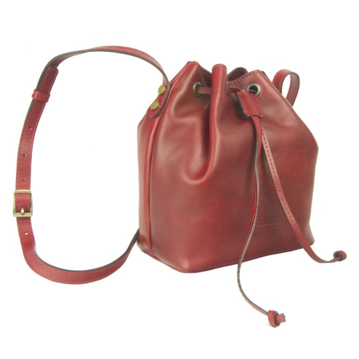 Borsa in pelle Atene small rosso