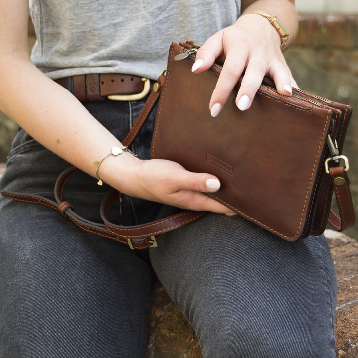 Leather bag Trissina brown