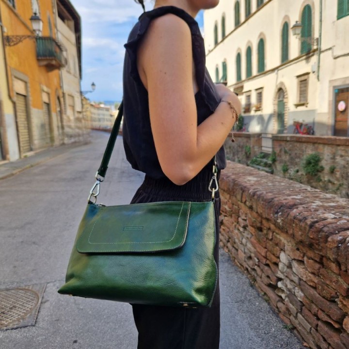 Borsa in pelle PARIGI verde