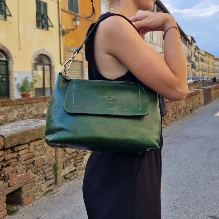 Borsa in pelle PARIGI verde