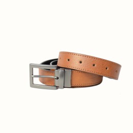 Cintura double face cm 3 nero/miele