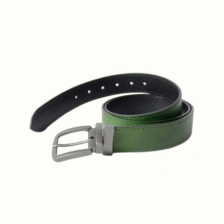 Cintura double face cm 3,5 nero/verde