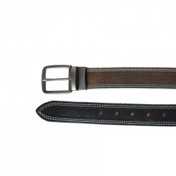 Ceinture double face cm 3,5 Bord bleu clair