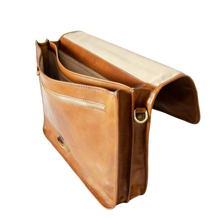 Borsa professionale in pelle miele